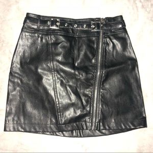 Black leather skirt
